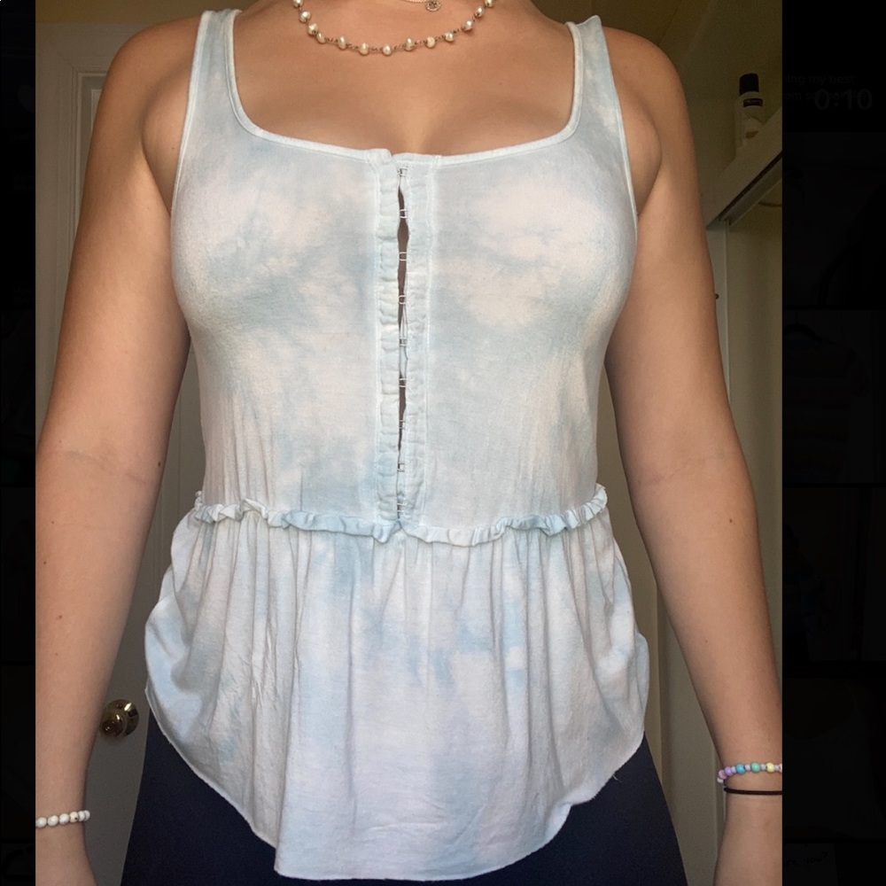 AERIE Soft & Sexy Blue Tie Dye Tank Top